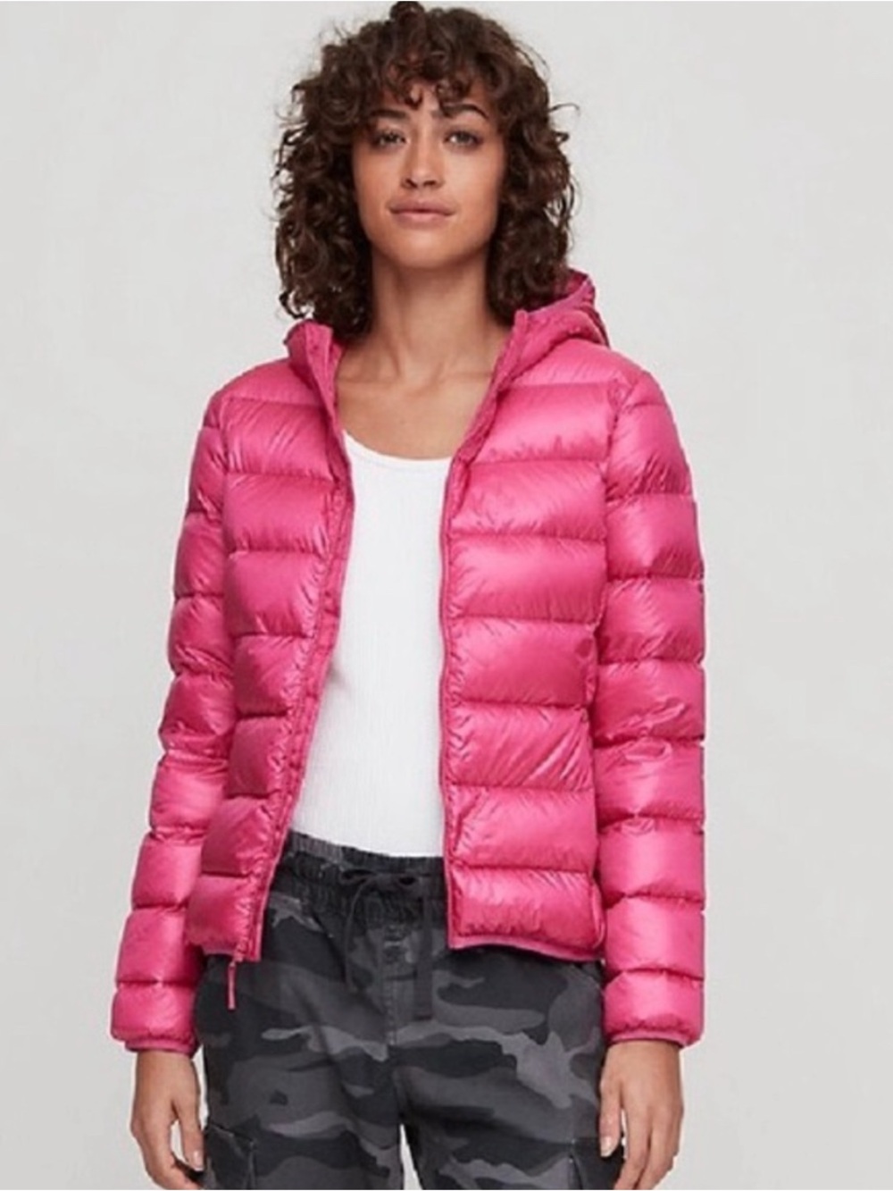 TNA Aritzia Rose Pink Goose Down The Little Puff Puffer Quilted Winter Jacket